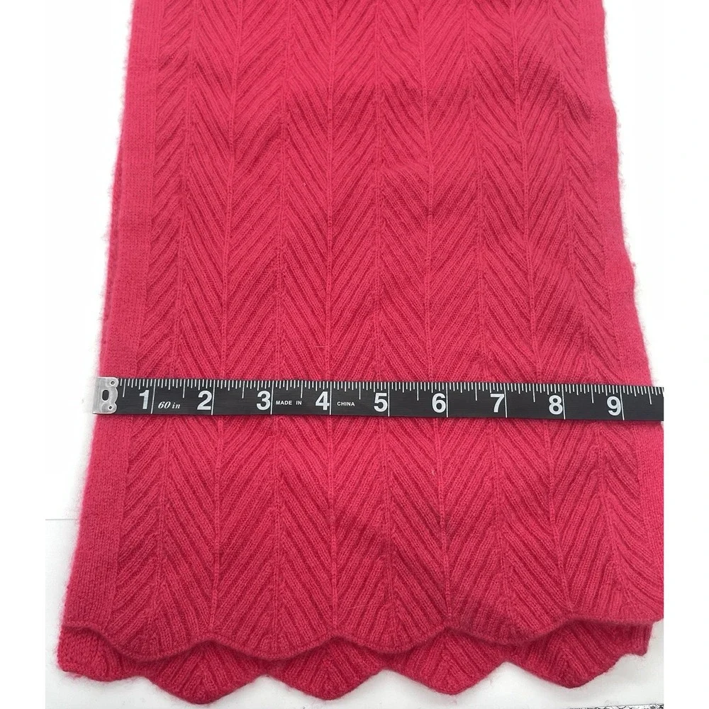 Talbots 100% Cashmere Scarf Pink Cable Knit Preppy Luxury Winter Soft